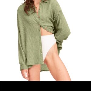 Billabong Green Button Down Shirt